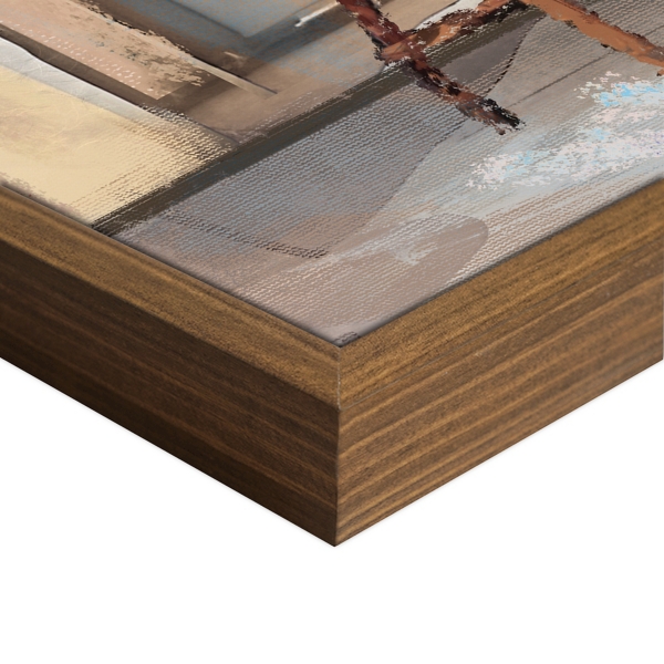 Al Fresco Cafe Brown Framed Canvas Art Print