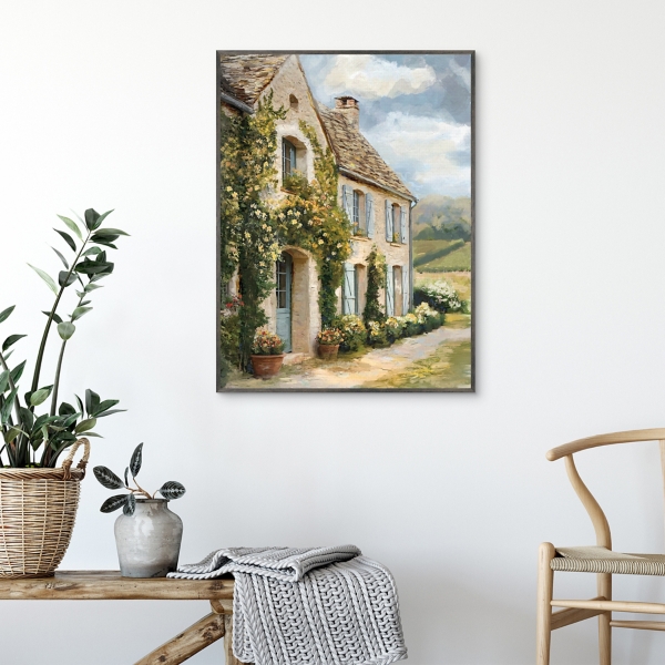 French Farmhouse Framed Canvas Art Print