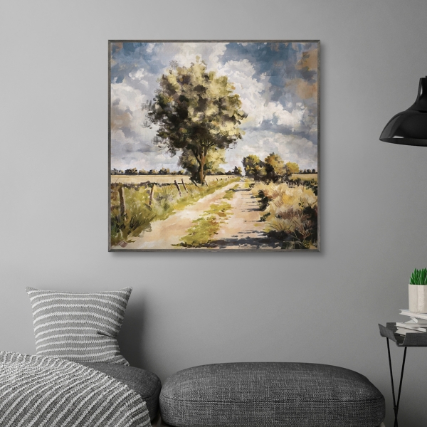 Country Lane Framed Canvas Art Print
