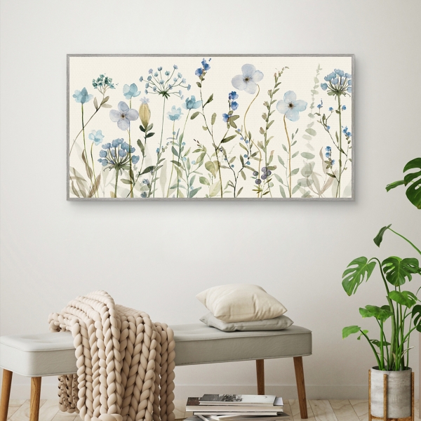 Whimsy Blooms Framed Canvas Art Print
