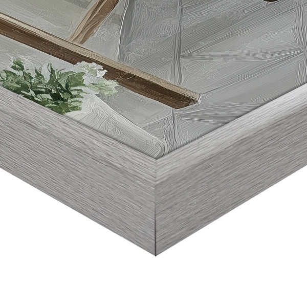 Country Bath Framed Canvas Art Print