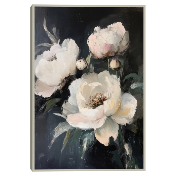 Muted Roses Framed Canvas Art Print