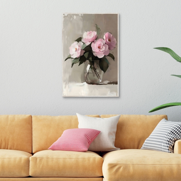 Painted Bouquet Framed Canvas Art Print