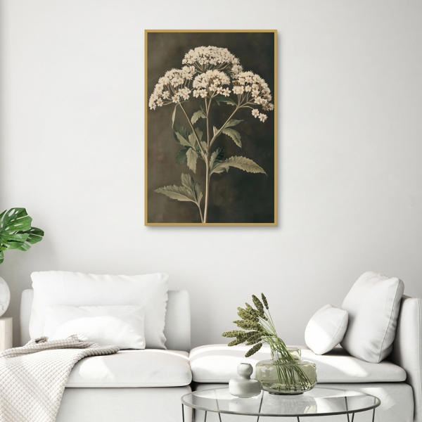 Sophisticated Floral Portrait Framed Canvas Print