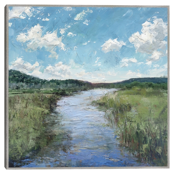Winding Creek Framed Canvas Art Print