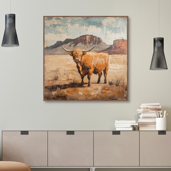 Cow of the Desert Framed Canvas Art Print