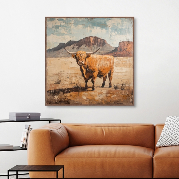 Cow of the Desert Framed Canvas Art Print