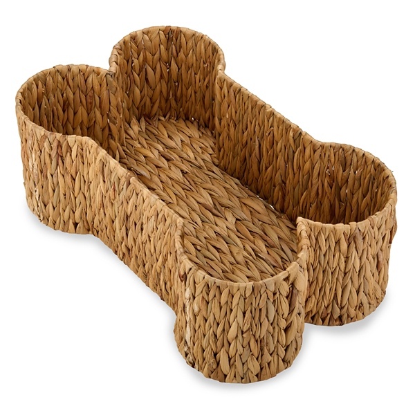 Natural Hyacinth Dog Bone Basket