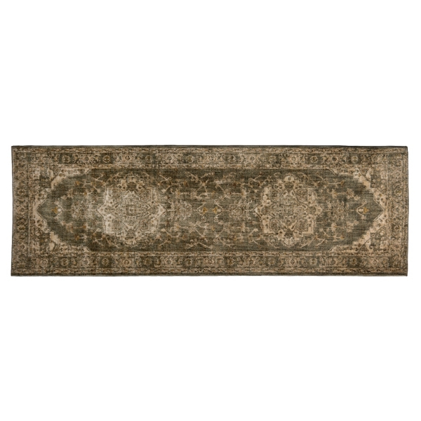 Green Santiago Medallion Runner, 2x8