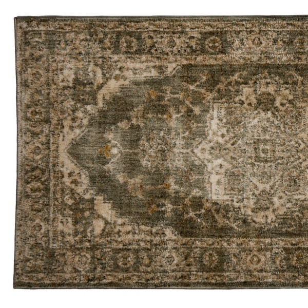 Green Santiago Medallion Runner, 2x8