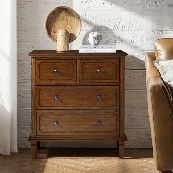 Walnut Hadrian 4-Drawer Charging Chest