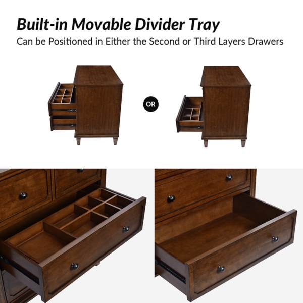 Walnut Hadrian 4-Drawer Charging Chest