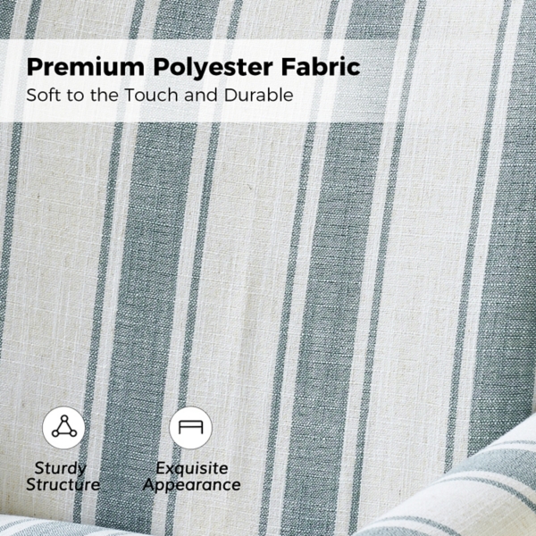 Blue Striped Samantha Upholstered Swivel Chair