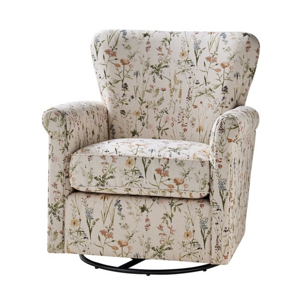 Floral Samantha Upholstered Swivel Chair