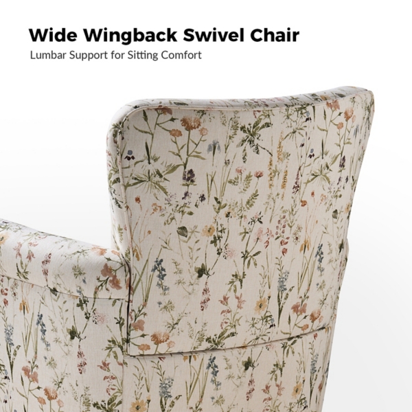 Floral Samantha Upholstered Swivel Chair