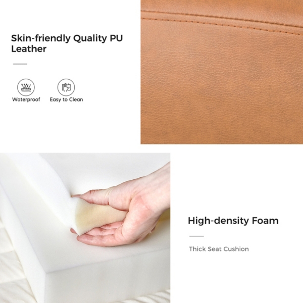 Camel Faux Leather Diomedes Accent Chair