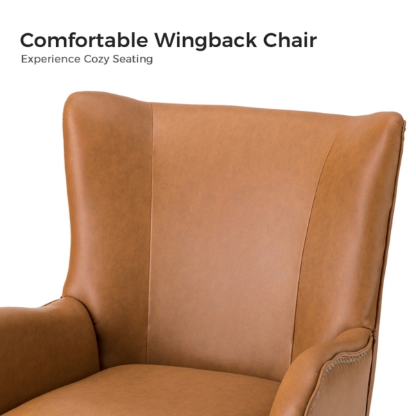 Camel Faux Leather Diomedes Accent Chair