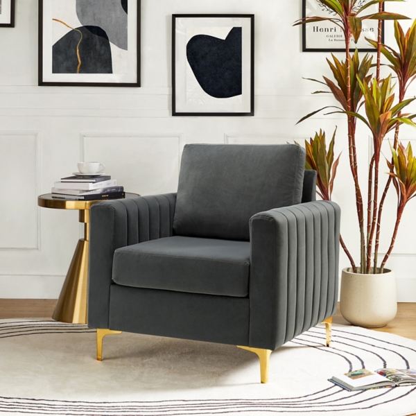 Gray Velvet Cephius Club Chair