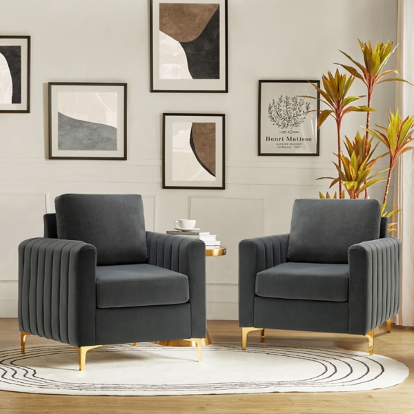 Gray Velvet Cephius Club Chair