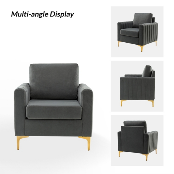 Gray Velvet Cephius Club Chair