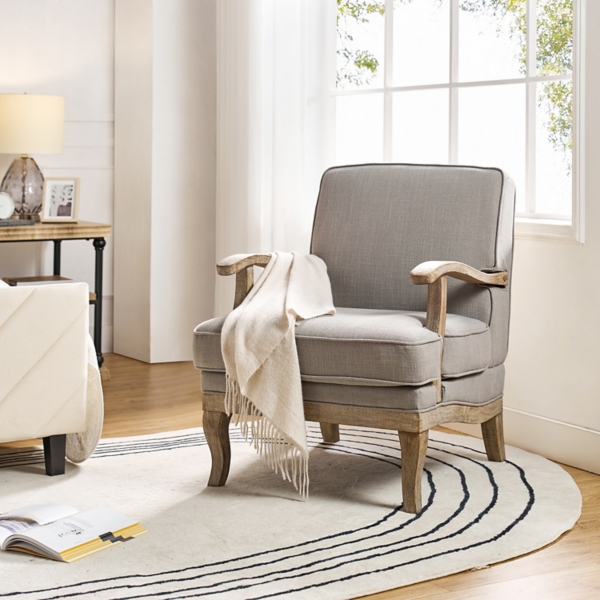 Peppone Gray Upholstered Armchair