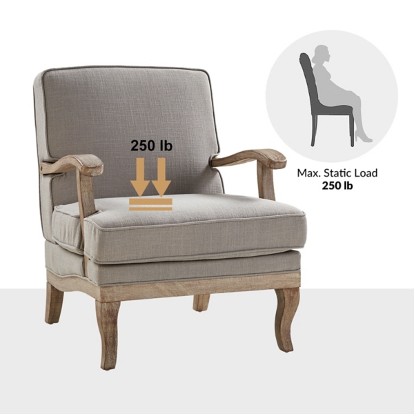 Peppone Gray Upholstered Armchair