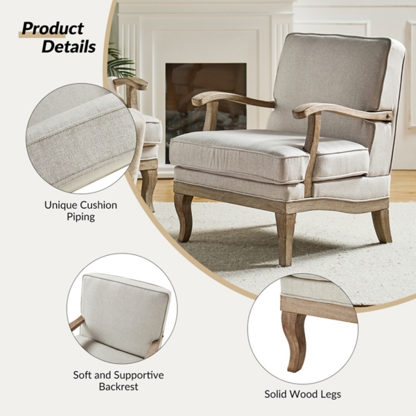 Peppone Pewter Upholstered Armchair