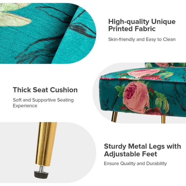 Teal Floral Amata Accent Chair