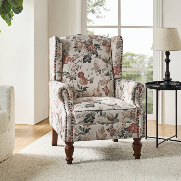 Floral Theodor Wingback Accent Chair