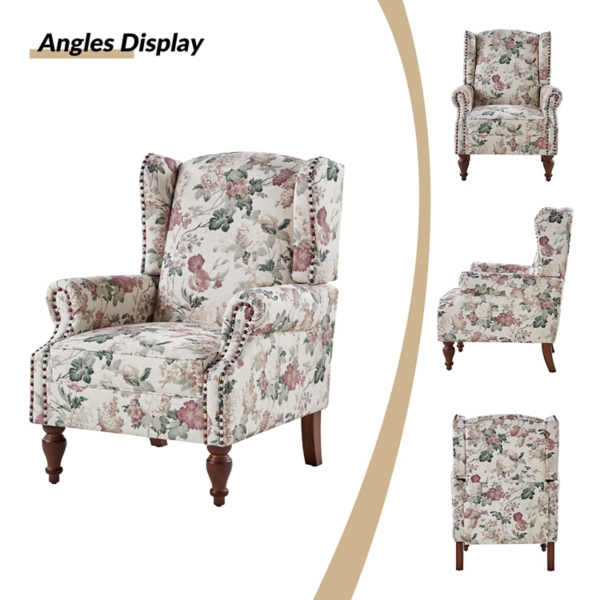 Floral Theodor Wingback Accent Chair