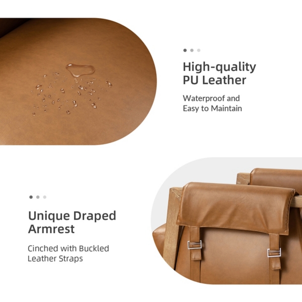 Camel Faux Leather Kirsten Accent Chair