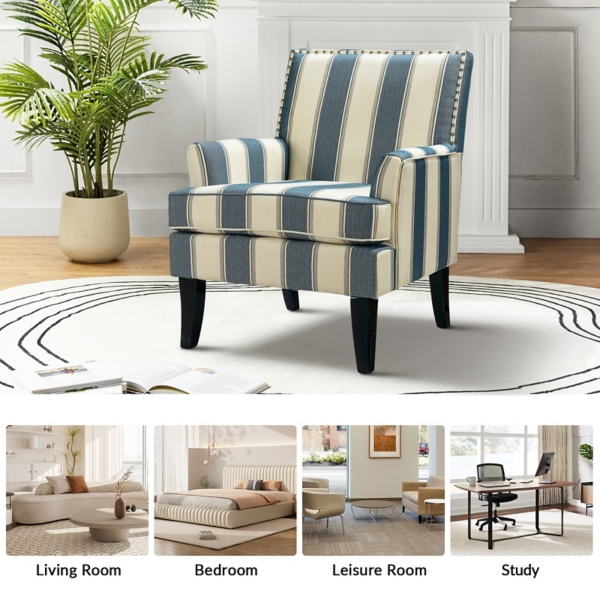 Striped Upholstered Herrera Armchair