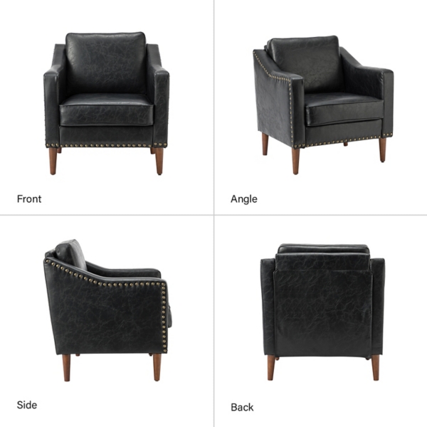 Black Faux Leather Bonita Armchair
