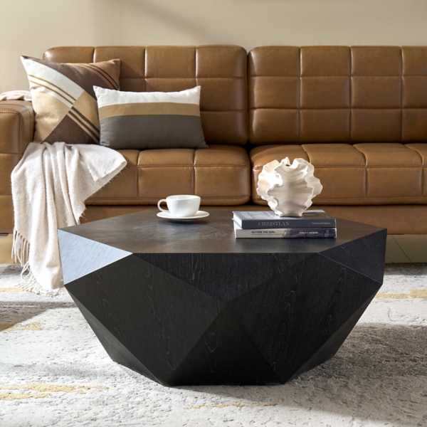 Black Wood Geometric Nikolaus Coffee Table