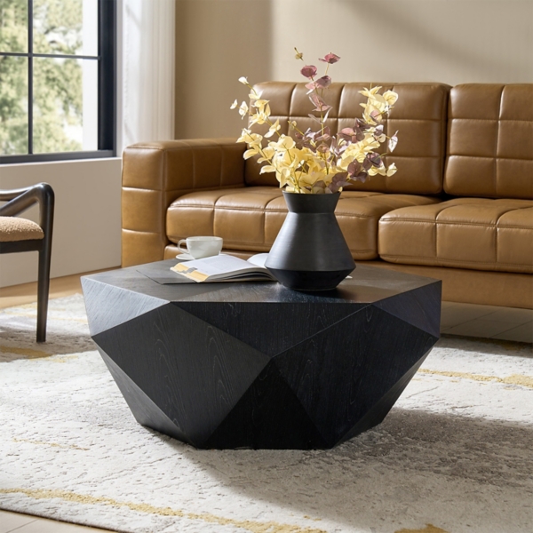 Black Wood Geometric Nikolaus Coffee Table