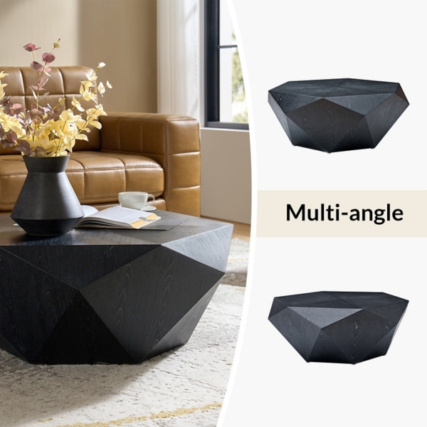 Black Wood Geometric Nikolaus Coffee Table