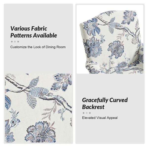 Blue Jacobean Slipcover Konrad Dining Chair