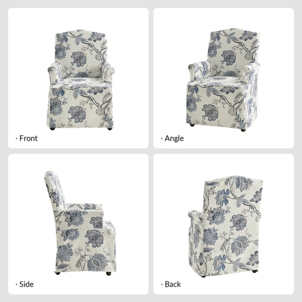 Blue Jacobean Slipcover Konrad Dining Chair