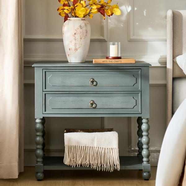 Blue Wood Gwen Charging End Table