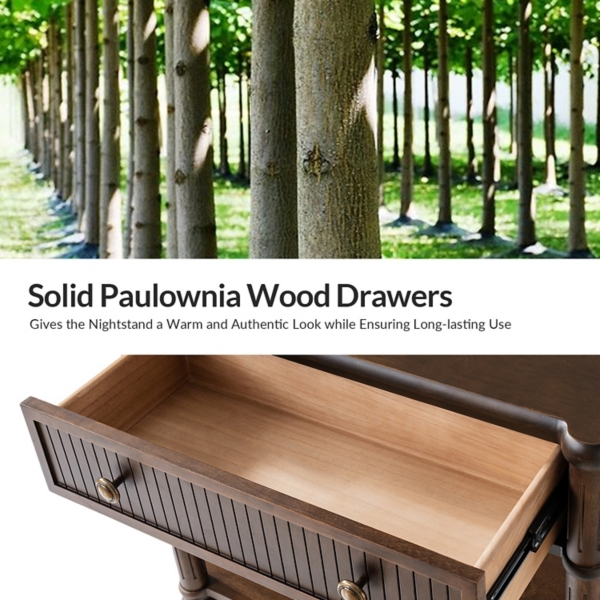 Walnut Brown Derek Charging End Table