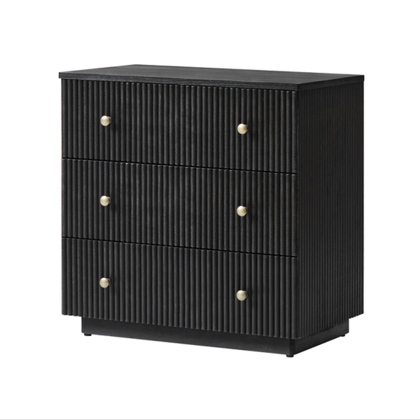 Charcoal 3-Drawer Albert Charging Nightstand