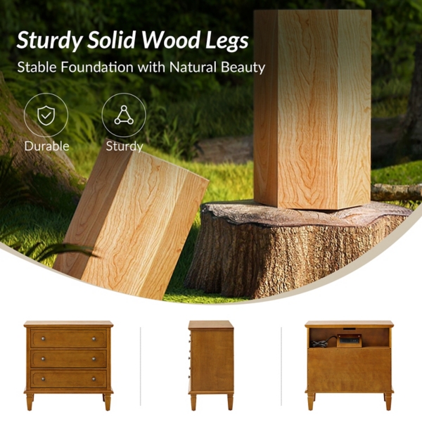 Acorn Wood Jonathan Charging Nightstand