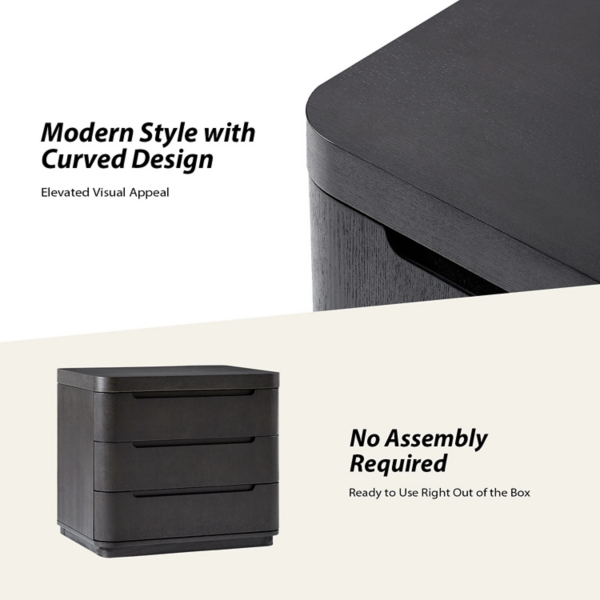 Charcoal Wood Patrick Nightstand