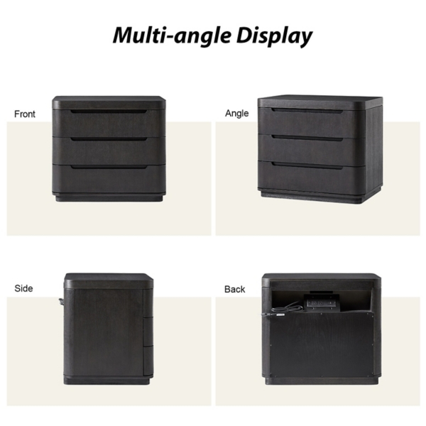 Charcoal Wood Patrick Nightstand