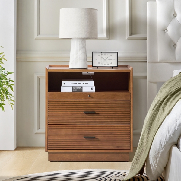 Walnut Wood Lonenz Charging Nightstand