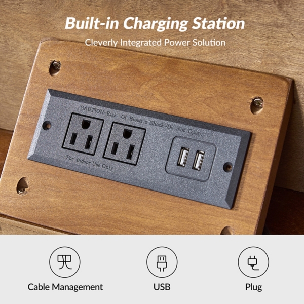 Walnut Wood Lonenz Charging Nightstand