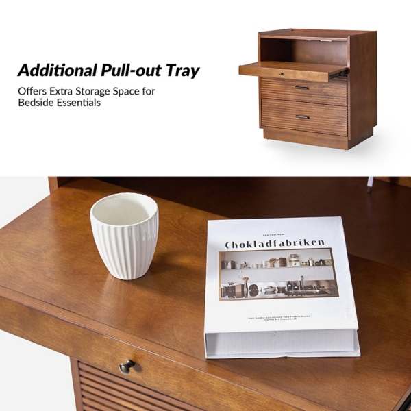 Walnut Wood Lonenz Charging Nightstand