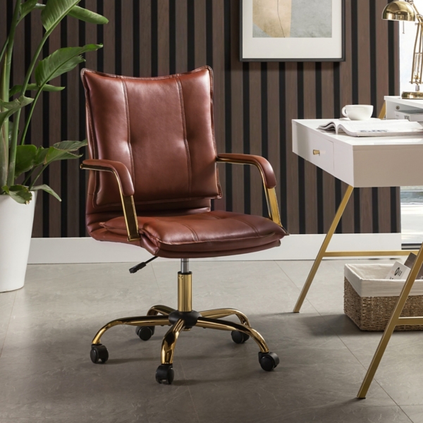 Brown Faux Leather Riccardo Office Chair