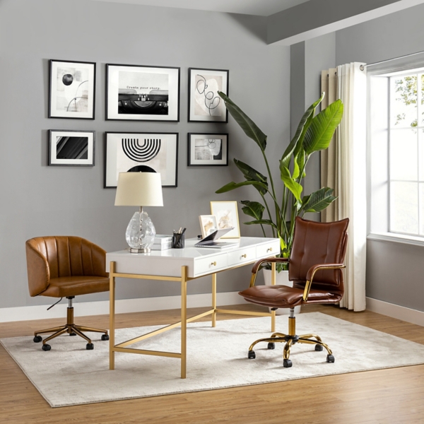 Brown Faux Leather Riccardo Office Chair