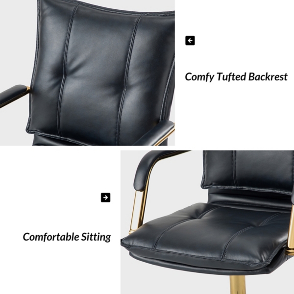 Navy Faux Leather Riccardo Office Chair